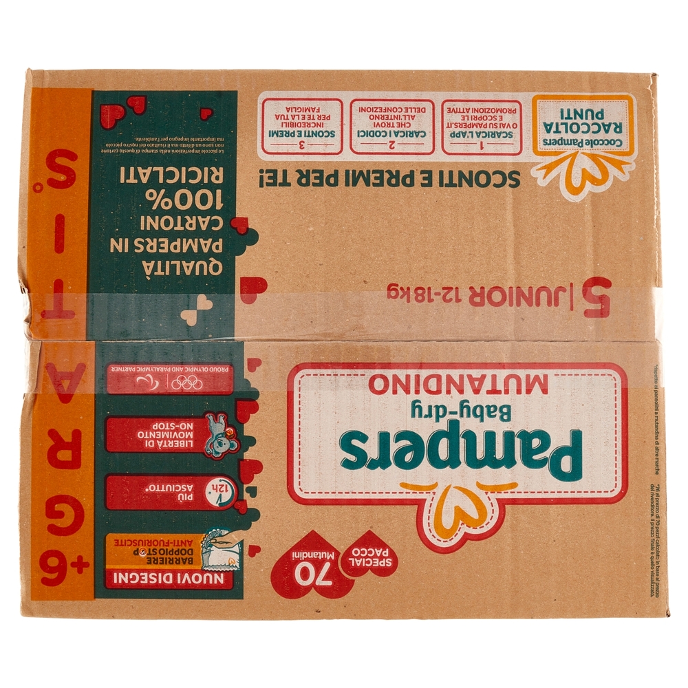 Pampers Baby-dry Mutandino Junior 70 + 6 pz